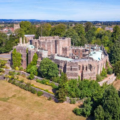 Berkeley Castle surrounded by trees