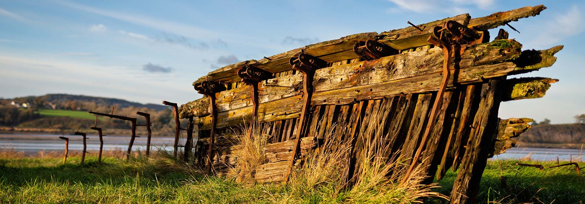 Old Broken Ship Hull Banner